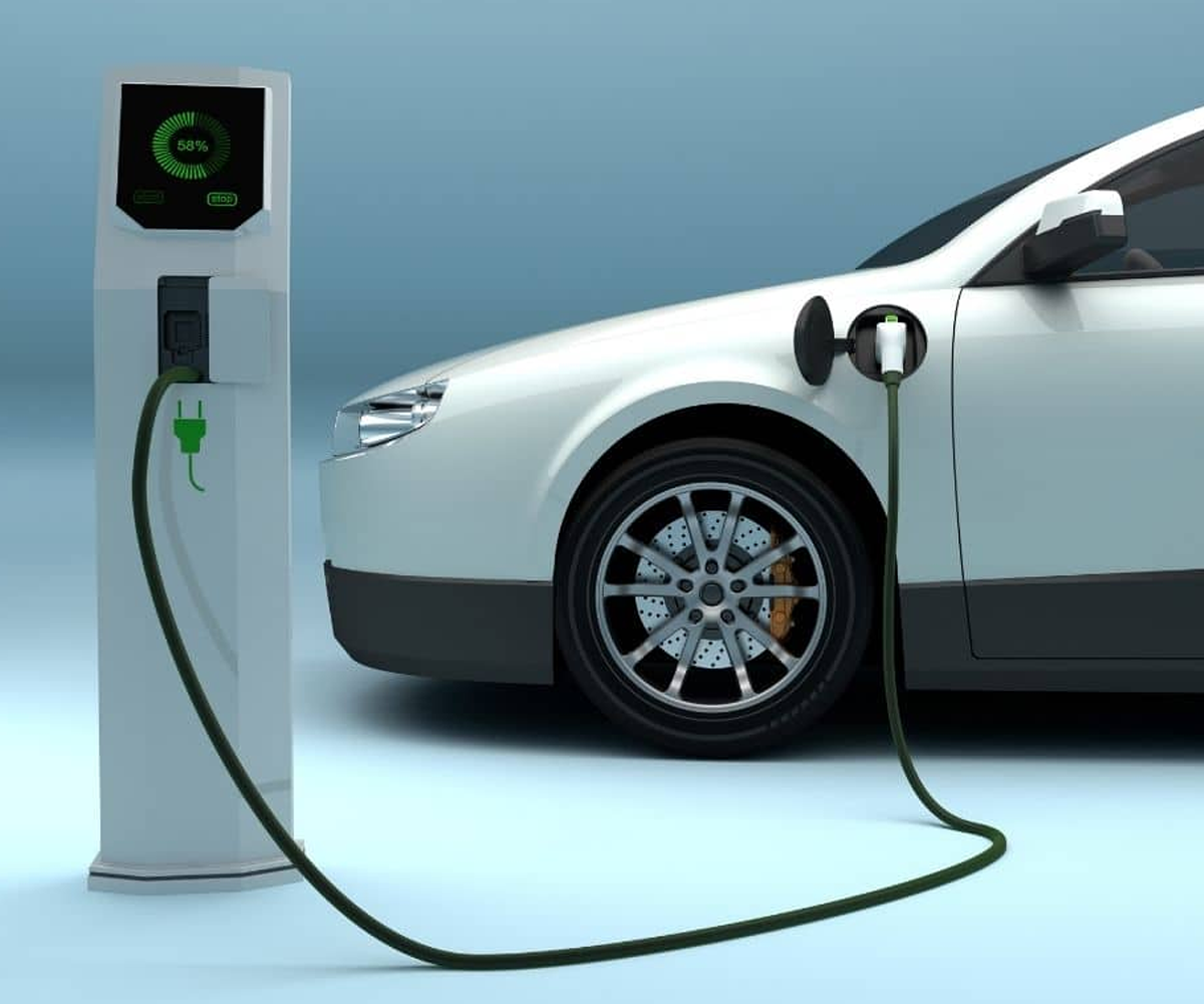 Electric car charging station.