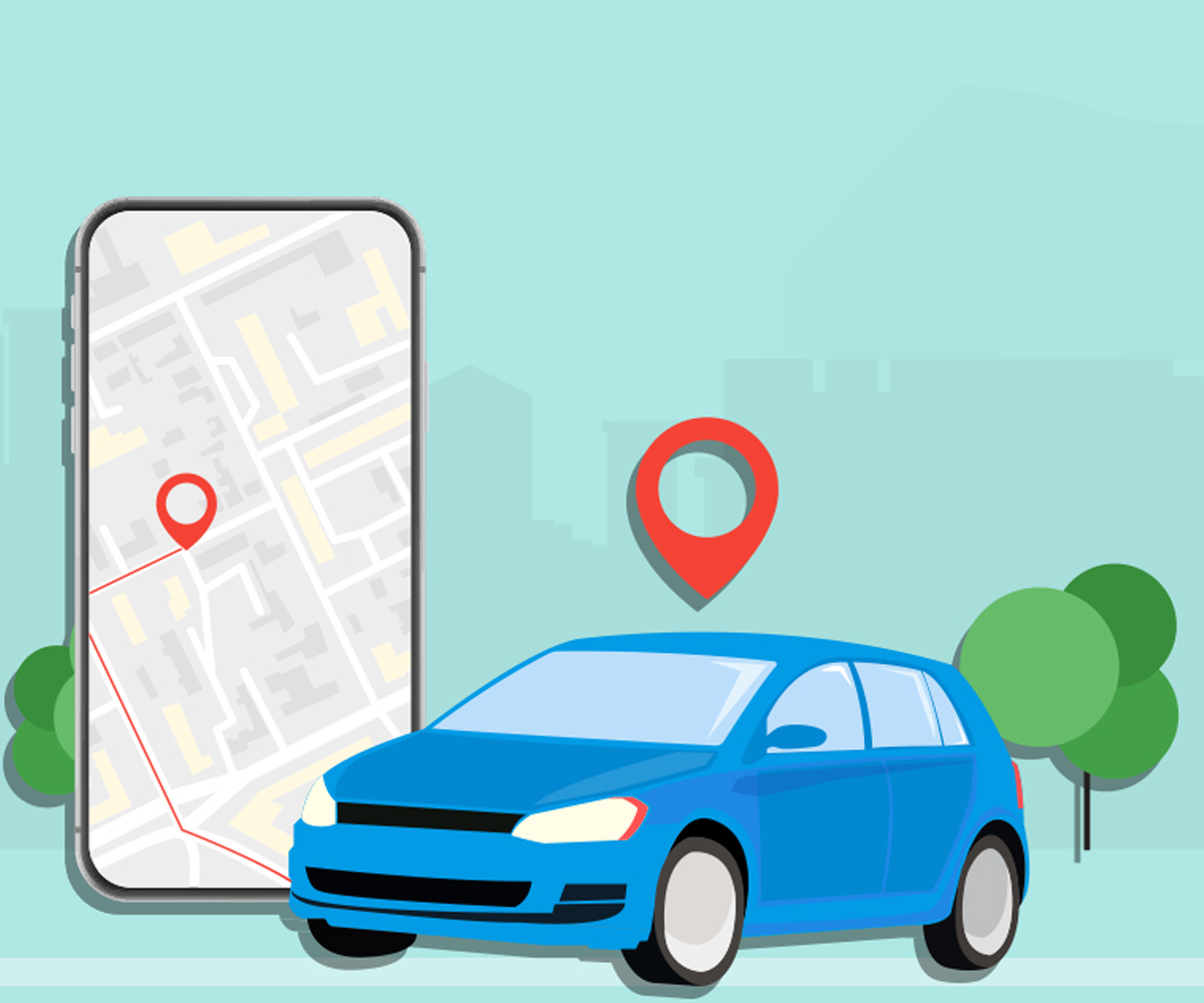 Ordering a rideshare of a phone.