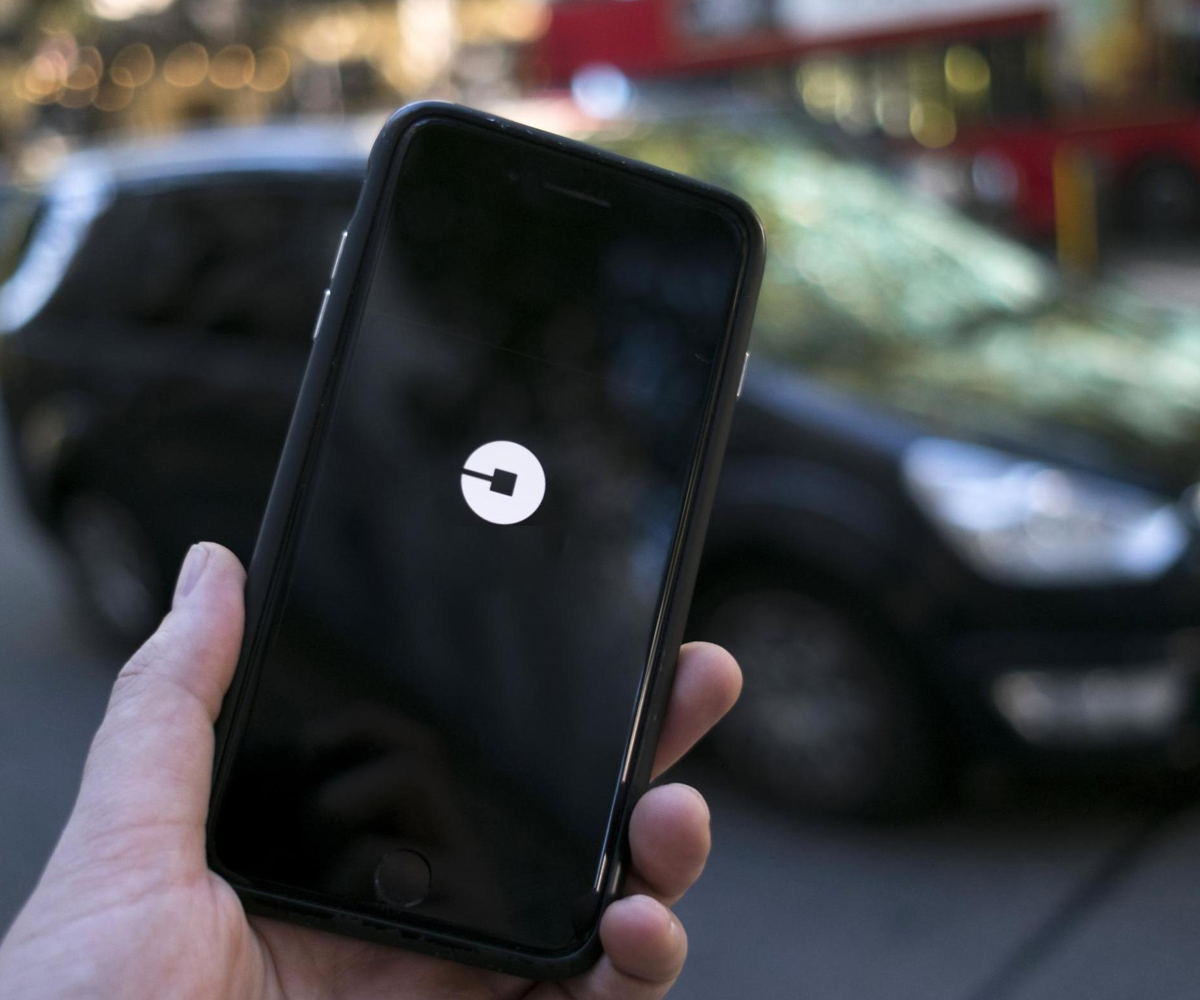 Rideshare driver picking up their passenger.